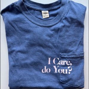 I Care Do You? urban outfitters blue t shirt